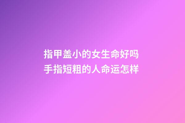 指甲盖小的女生命好吗 手指短粗的人命运怎样-第1张-观点-玄机派